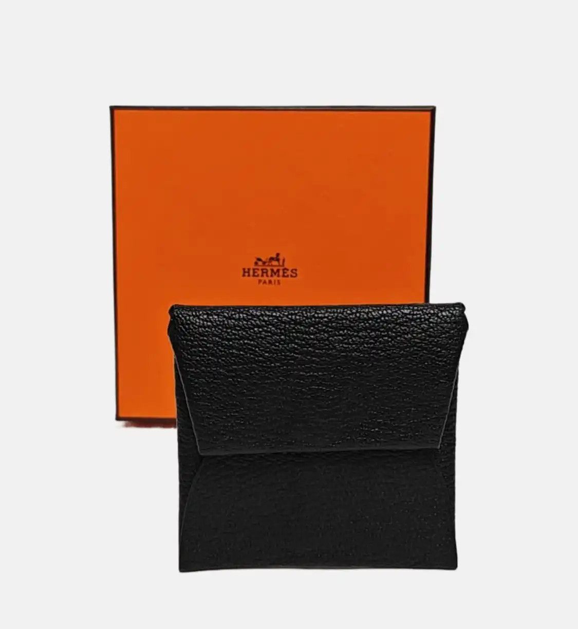 Hermes Hermes Bastia black Chèvre Mysore goatskin coin purse silver hardware D Size ONE SIZE - 8 Thumbnail
