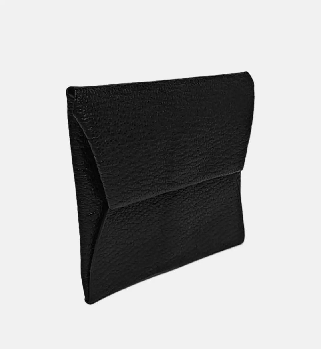 Hermes Hermes Bastia black Chèvre Mysore goatskin coin purse silver hardware D Size ONE SIZE - 4 Thumbnail