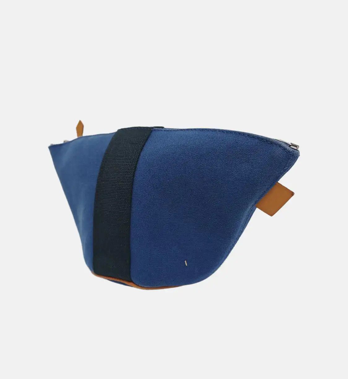 Hermes Hermes Saxo mini Bleu Saphir canvas clutch silver hardware Size ONE SIZE - 3 Thumbnail