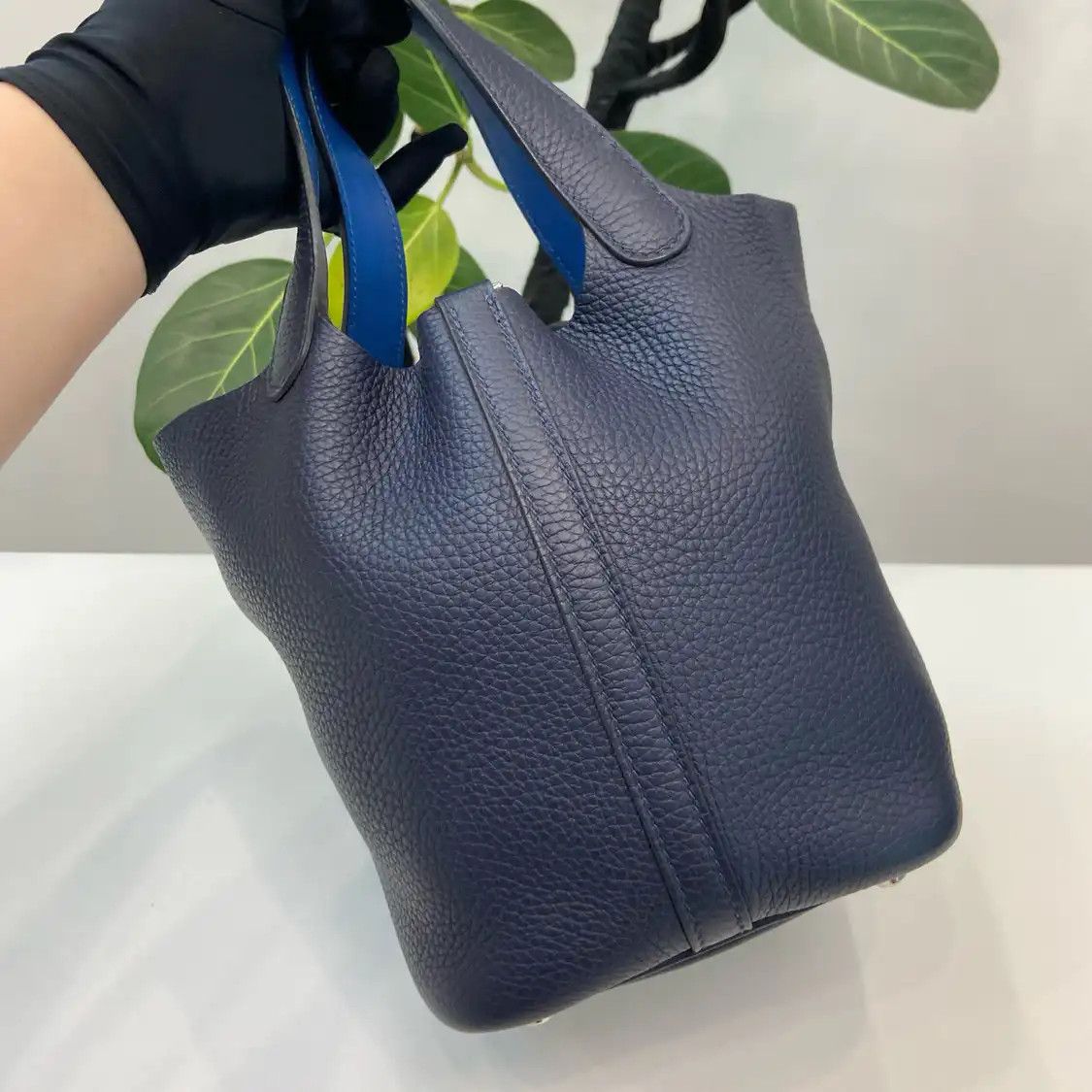 Hermes Hermes Picotin Lock 18 Prussian Blue Clemence cowhide leather picotin handbag go Size ONE SIZE - 2 Thumbnail