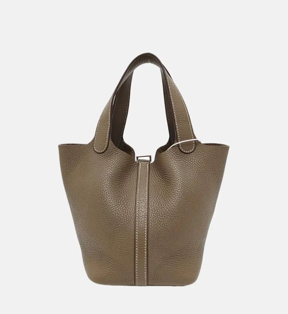 Hermes Hermes Picotin Lock 18 Etoupe Clemence cowhide leather picotin handbag silver ha Size ONE SIZE - 5 Thumbnail