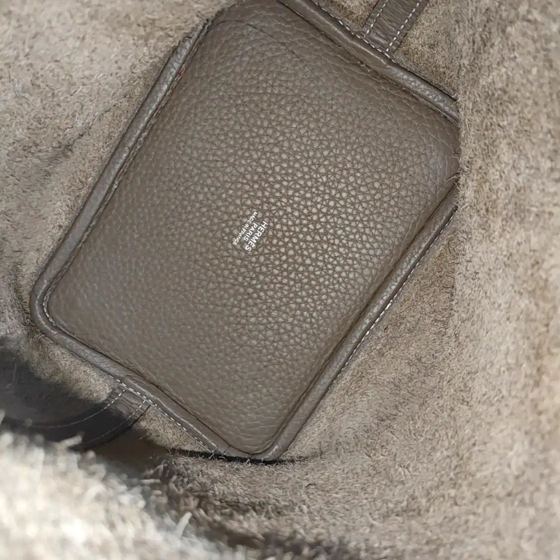 Hermes Hermes Picotin Lock 18 Etoupe Clemence cowhide leather picotin handbag silver ha Size ONE SIZE - 7 Thumbnail