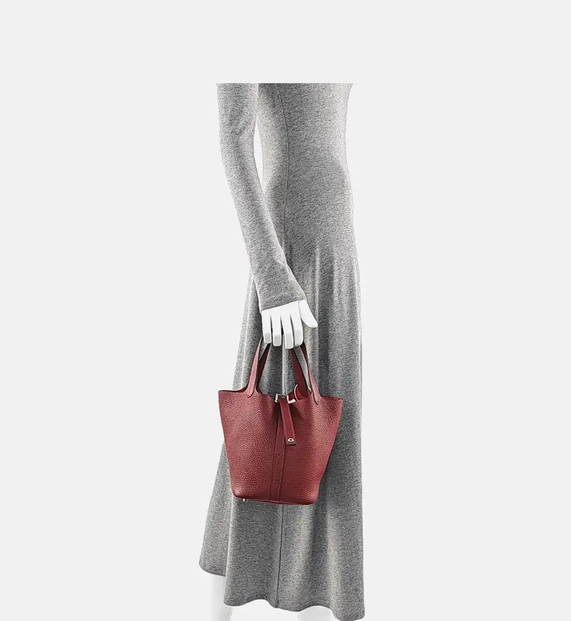 Hermes Hermes Picotin Lock 18 Rouge Casaque Clemence cowhide leather picotin handbag si Size ONE SIZE - 2 Thumbnail