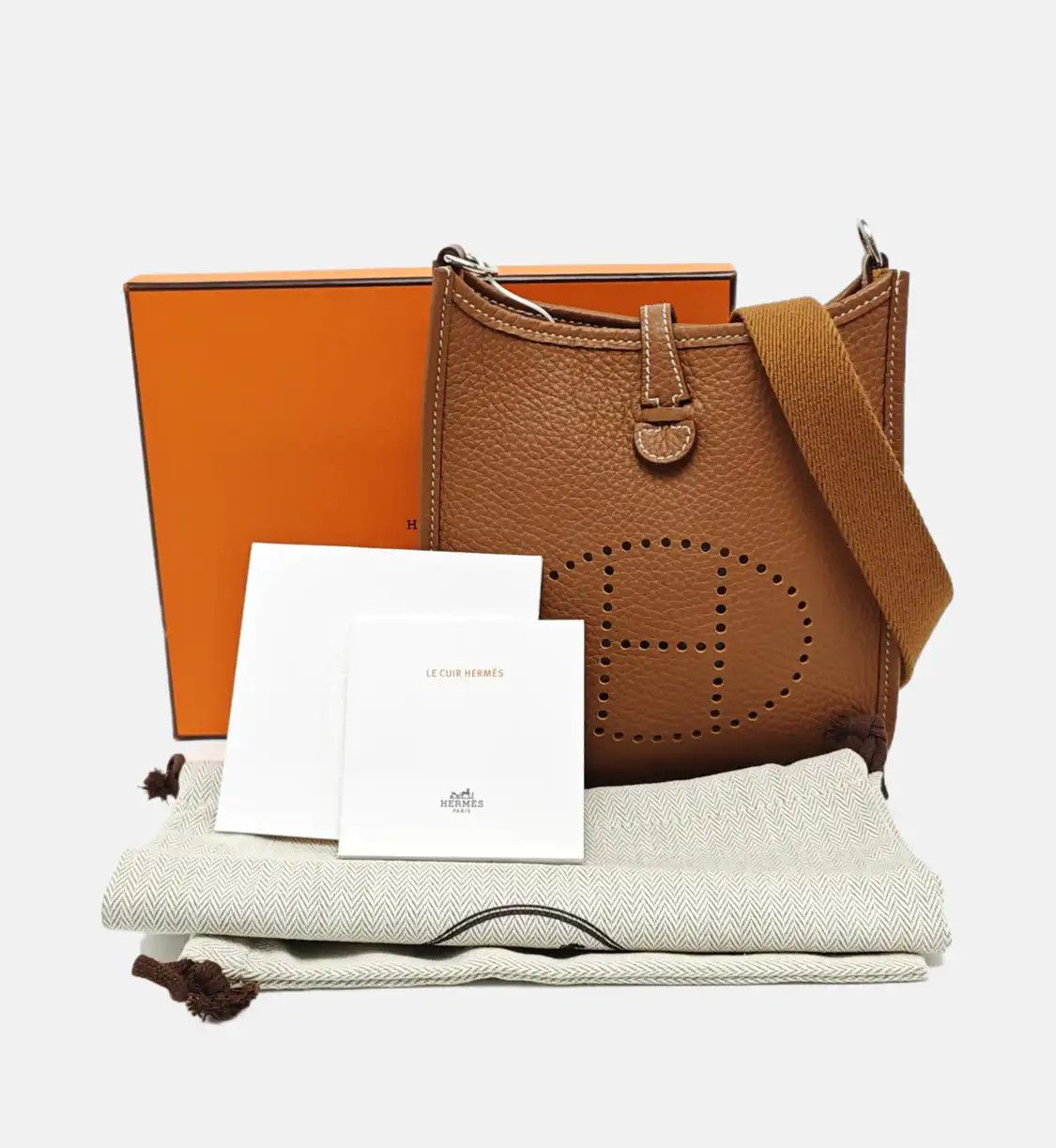 Hermes Hermes Evelyne TPM Gold Brown Clemence cowhide leather cutout Evelyne shoulder b Size ONE SIZE - 8 Thumbnail