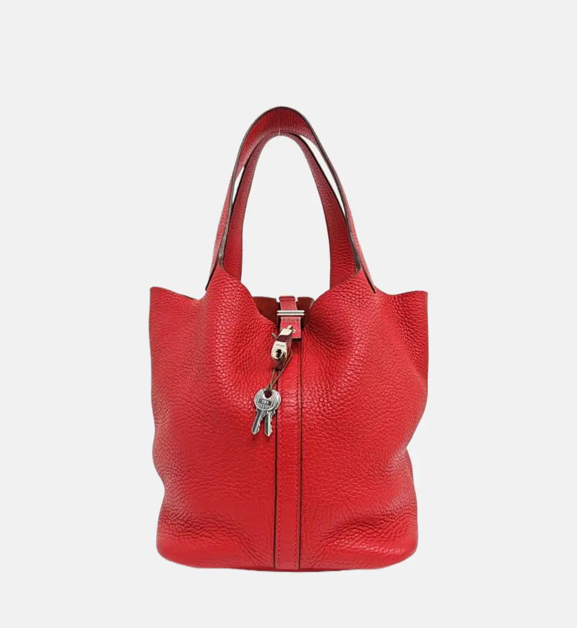 Hermes Hermes Picotin Lock 22 Rouge Casaque Clemence cowhide leather picotin handbag si Size ONE SIZE - 8 Thumbnail