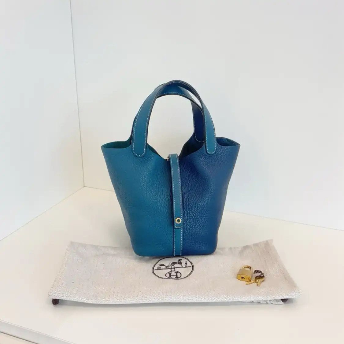 Hermes Hermes Picotin Lock 18 color-block Clemence cowhide leather picotin handbag silv Size ONE SIZE - 10 Thumbnail