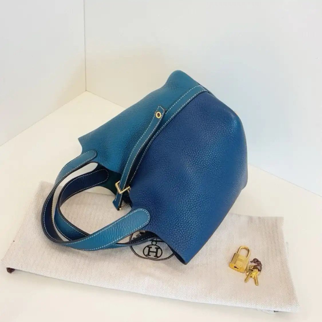 Hermes Hermes Picotin Lock 18 color-block Clemence cowhide leather picotin handbag silv Size ONE SIZE - 7 Thumbnail