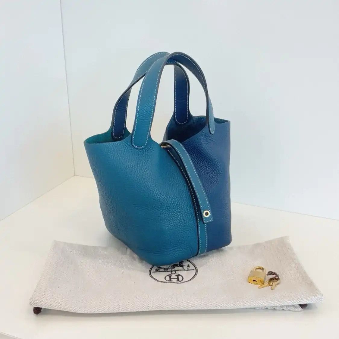Hermes Hermes Picotin Lock 18 color-block Clemence cowhide leather picotin handbag silv Size ONE SIZE - 3 Thumbnail