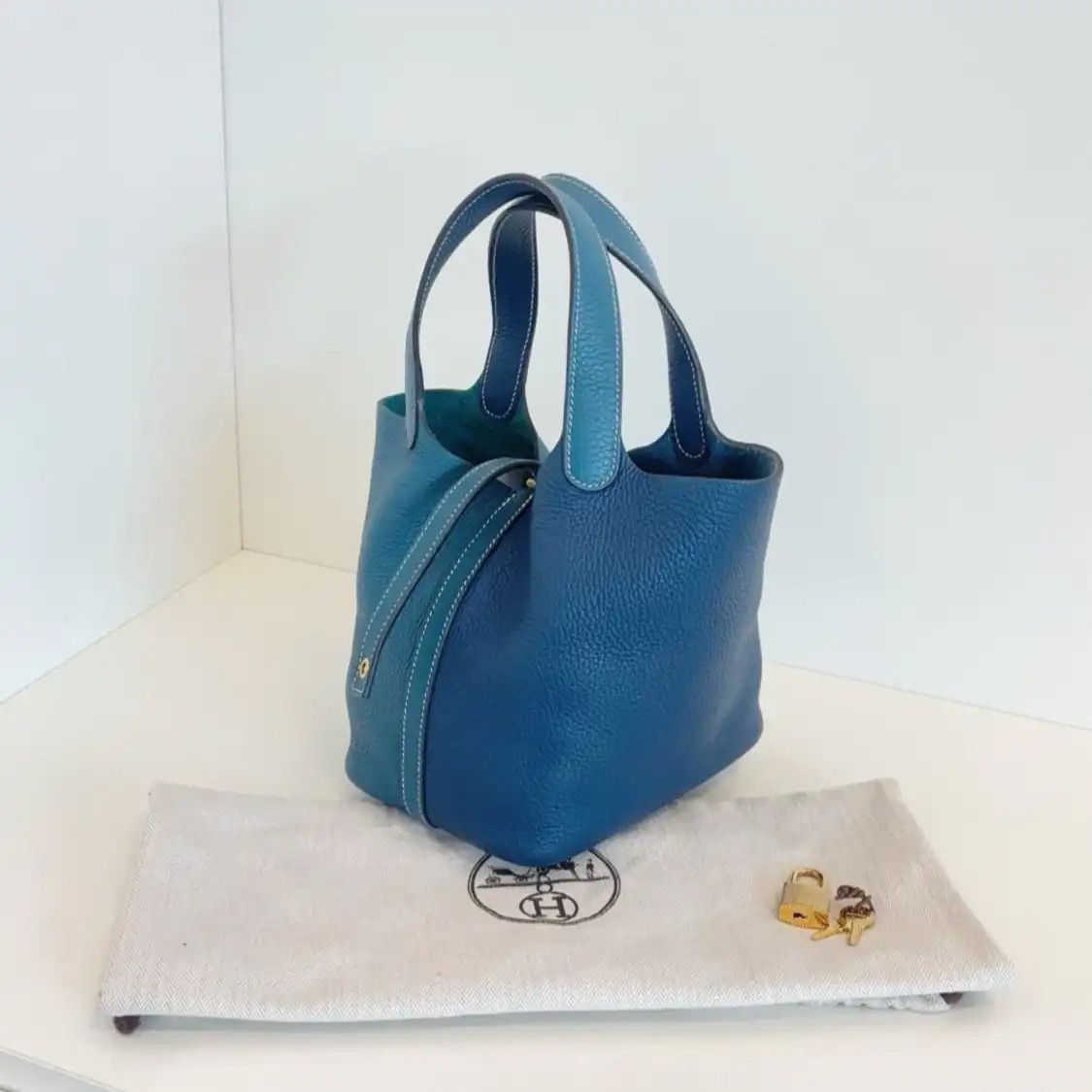Hermes Hermes Picotin Lock 18 color-block Clemence cowhide leather picotin handbag silv Size ONE SIZE - 4 Thumbnail