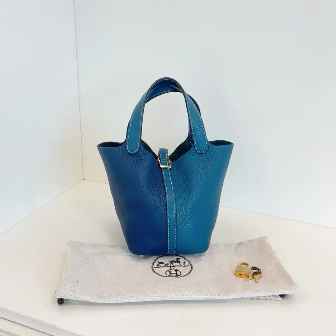 Hermes Hermes Picotin Lock 18 color-block Clemence cowhide leather picotin handbag silv Size ONE SIZE - 2 Thumbnail