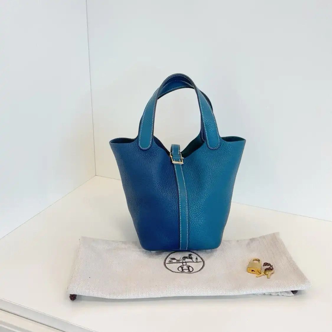 Hermes Hermes Picotin Lock 18 color-block Clemence cowhide leather picotin handbag silv Size ONE SIZE - 11 Thumbnail