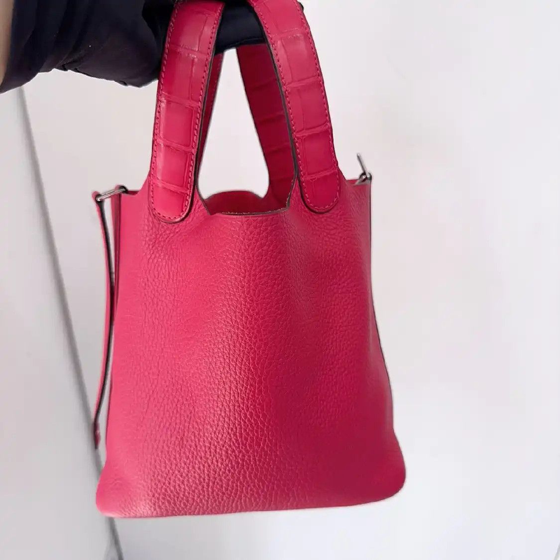 Hermes Hermes Picotin Lock 18 raspberryred Clemence cowhide leather picotin handbag sil Size ONE SIZE - 4 Thumbnail