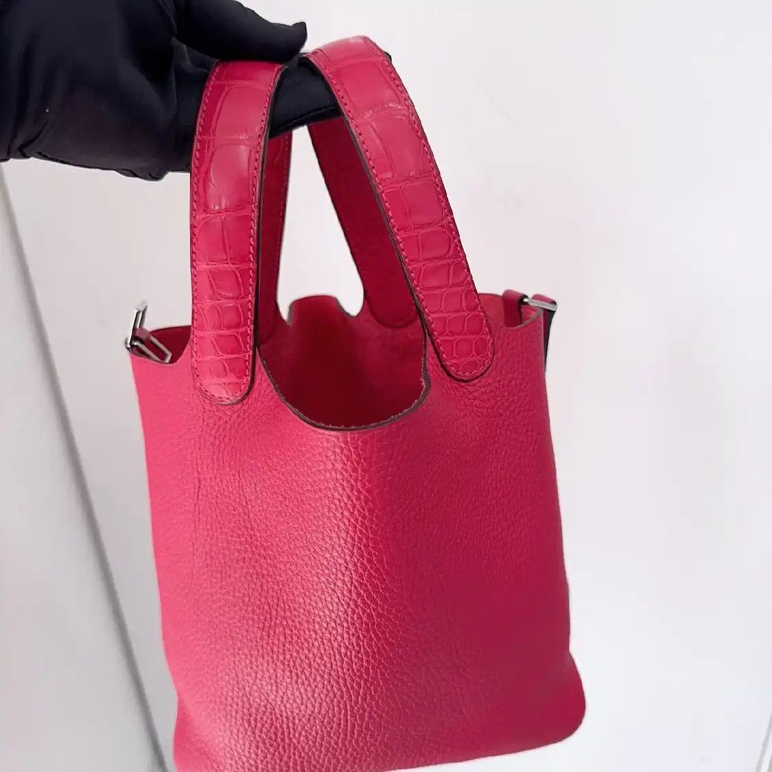 Hermes Hermes Picotin Lock 18 raspberryred Clemence cowhide leather picotin handbag sil Size ONE SIZE - 6 Thumbnail