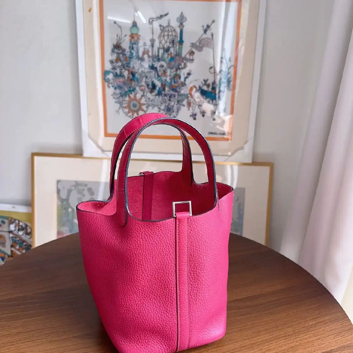 Hermes Hermes Picotin Lock 18 raspberryred Clemence cowhide leather picotin handbag sil Size ONE SIZE - 2 Thumbnail