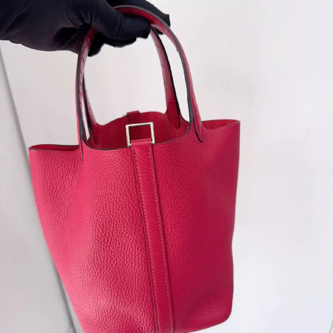 Hermes Hermes Picotin Lock 18 raspberryred Clemence cowhide leather picotin handbag sil Size ONE SIZE - 5 Thumbnail