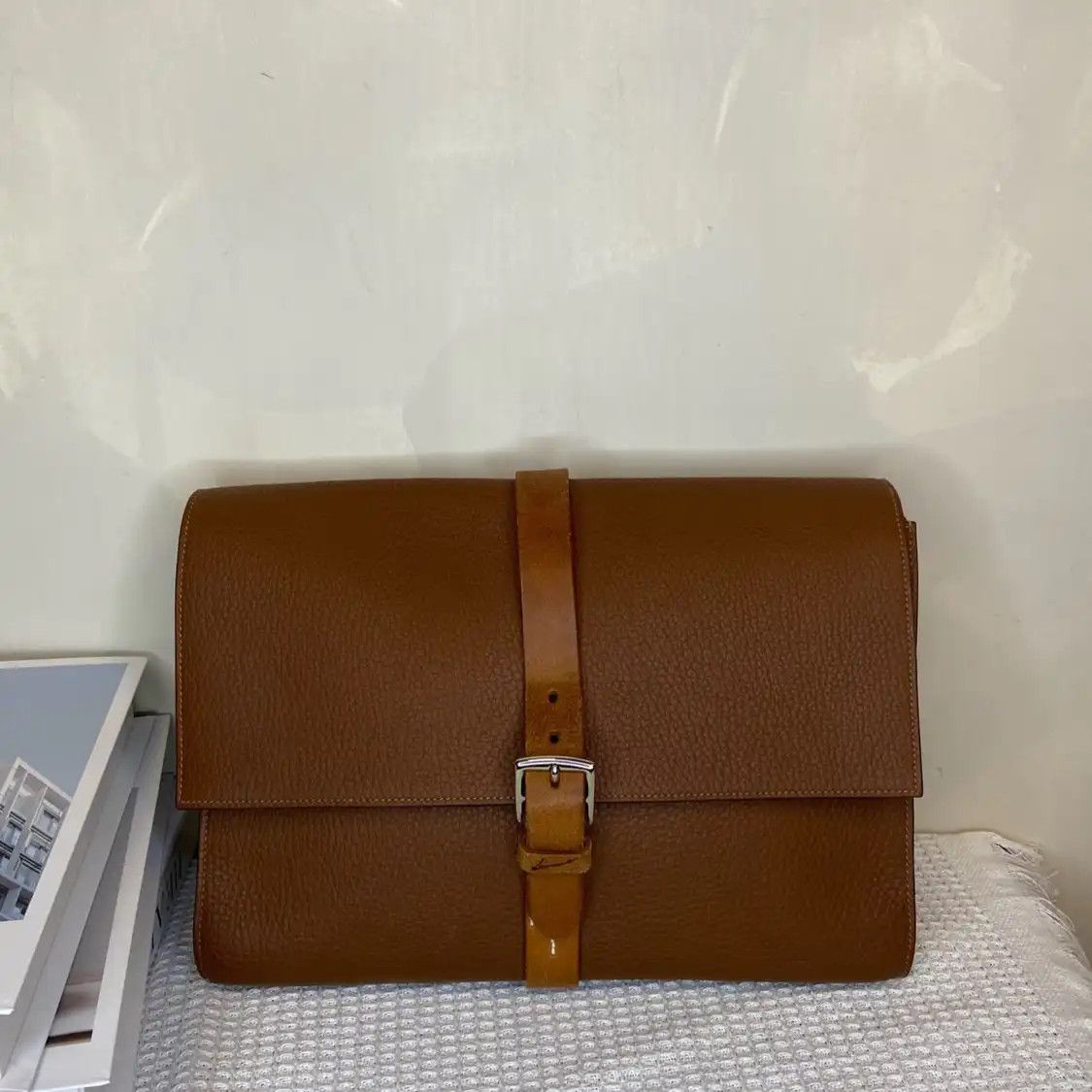 Hermes Hermes Etriviere Meeting brown cowhide leather crossbody bag silver hardware Size ONE SIZE - 7 Thumbnail