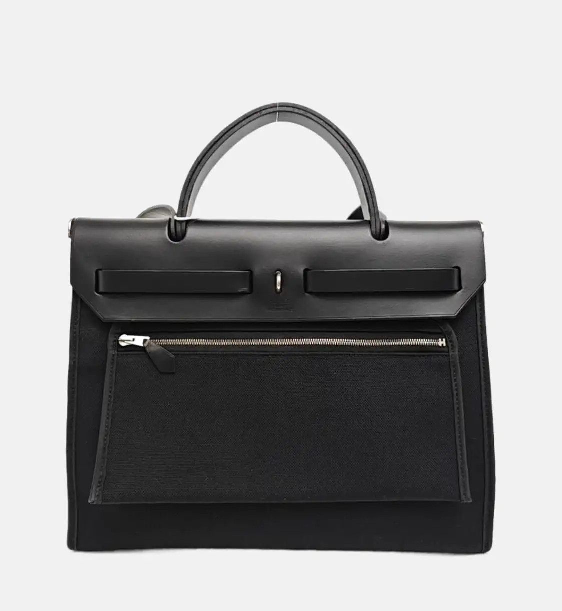 Hermes Hermes Herbag 31 black canvas shoulder bag handbag silver hardware C sub-pocket Size ONE SIZE - 5 Thumbnail