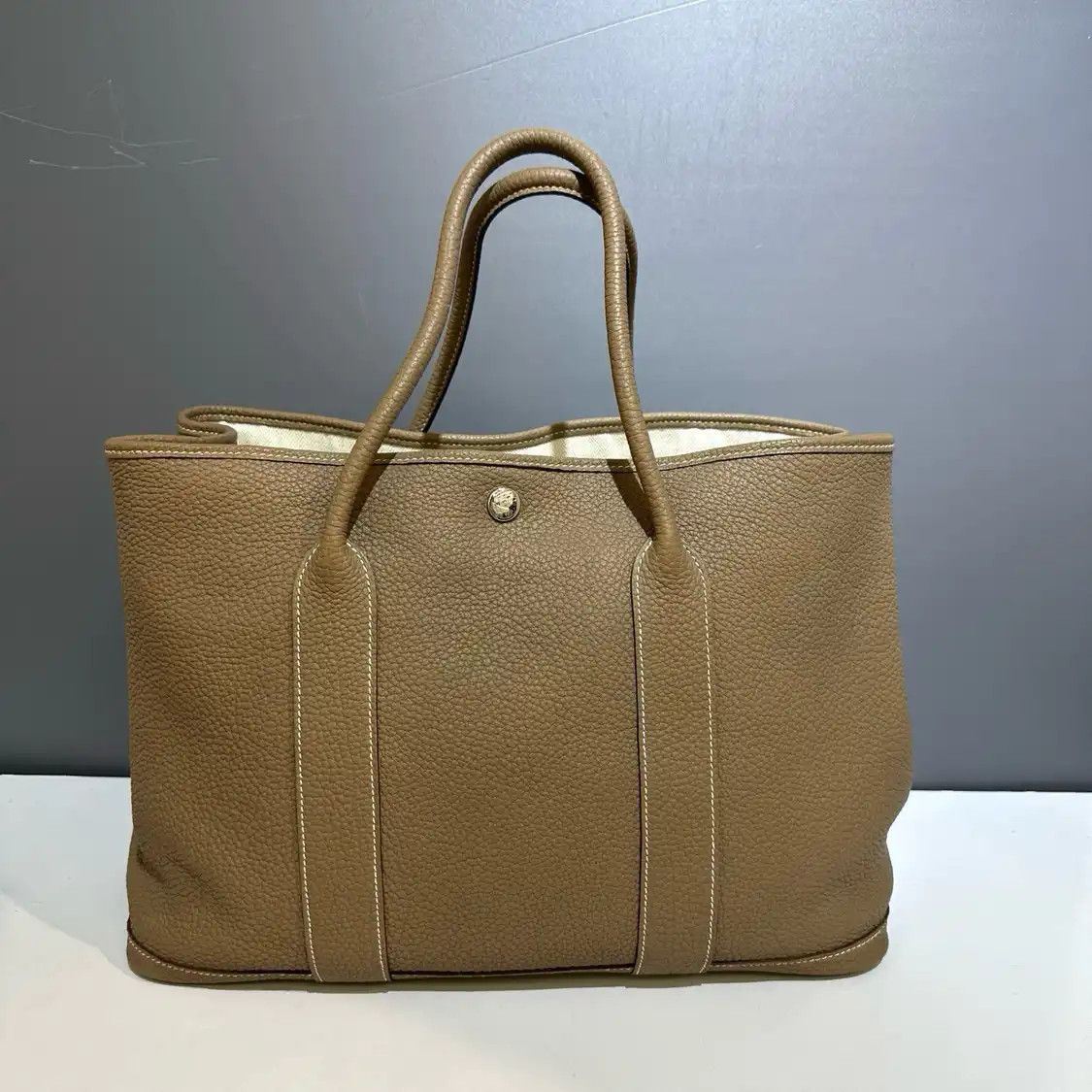 Hermes Hermes Garden Party 36 Etoupe Negondacowhide leather Garden Party handbag silver Size ONE SIZE - 2 Thumbnail