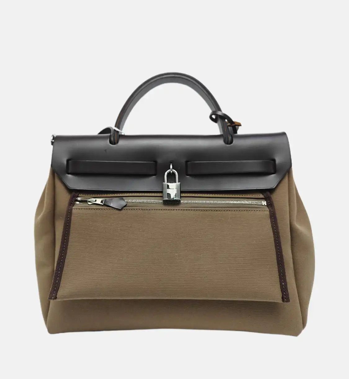 Hermes Hermes Herbag 31 Etoupe canvas shoulder bag handbag silver hardware Z sub-pocket Size ONE SIZE - 5 Thumbnail