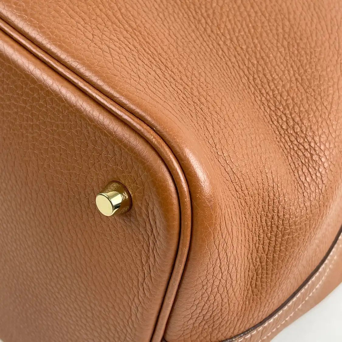 Hermes Hermes Picotin Lock 22 Gold Brown Clemence cowhide leather picotin handbag gold Size ONE SIZE - 7 Thumbnail