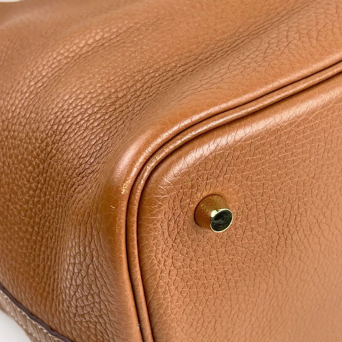 Hermes Hermes Picotin Lock 22 Gold Brown Clemence cowhide leather picotin handbag gold Size ONE SIZE - 6 Thumbnail