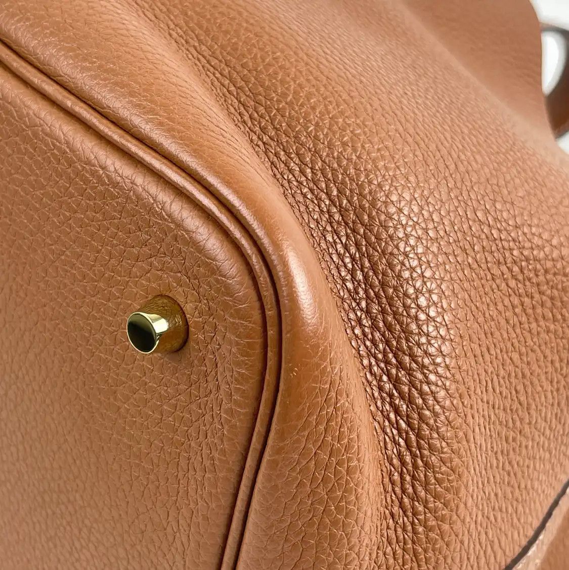 Hermes Hermes Picotin Lock 22 Gold Brown Clemence cowhide leather picotin handbag gold Size ONE SIZE - 5 Thumbnail