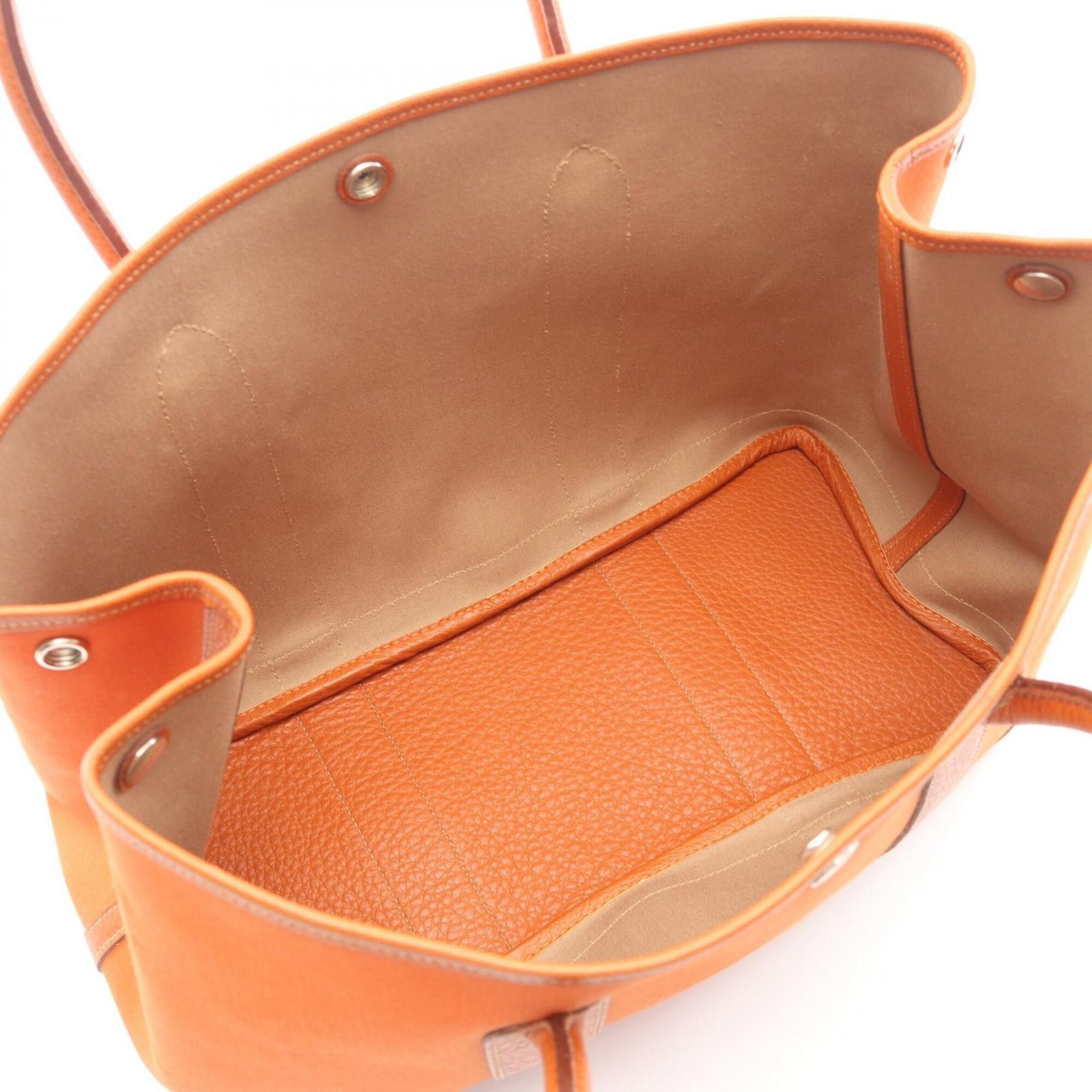 Hermes Hermes Garden Party PM Tote Bag Handbag Leather Canvas Toile Officier Buffle Women's Brown Size ONE SIZE - 3 Thumbnail