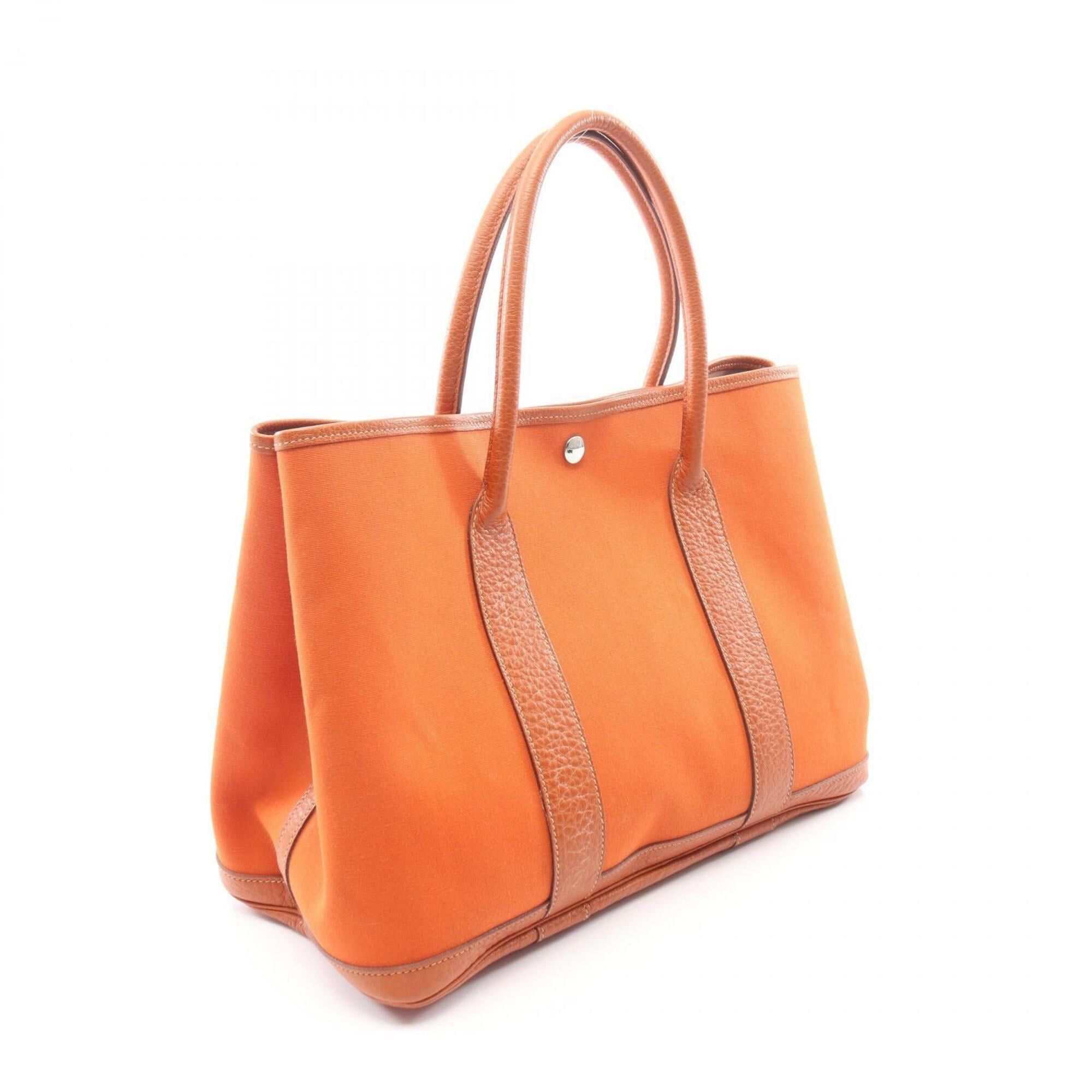 Hermes Hermes Garden Party PM Tote Bag Handbag Leather Canvas Toile Officier Buffle Women's Brown Size ONE SIZE - 2 Thumbnail