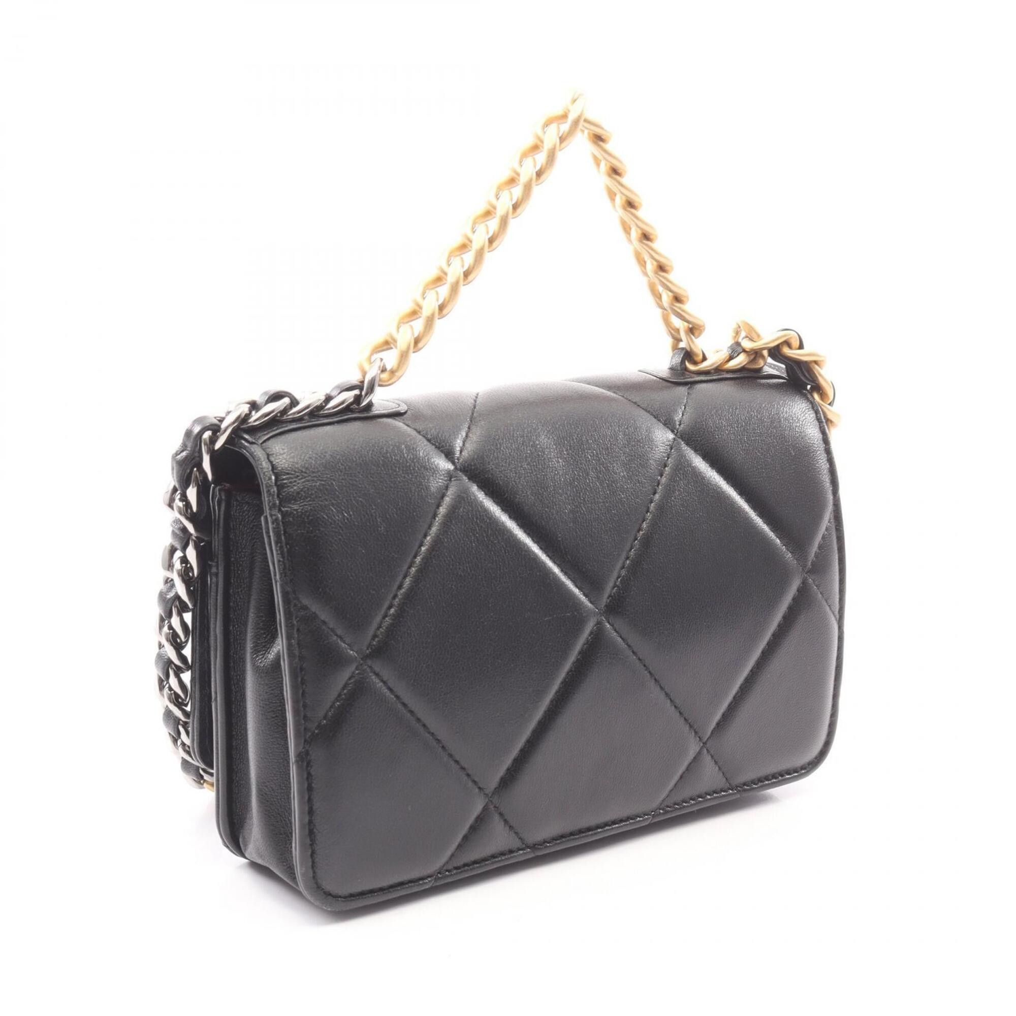 Chanel Chanel 19 Dixneuf Combination Hardware 2-Way Shoulder Bag/Handbag Lambskin Leather Women's Black AP0957 Size ONE SIZE - 2 Thumbnail