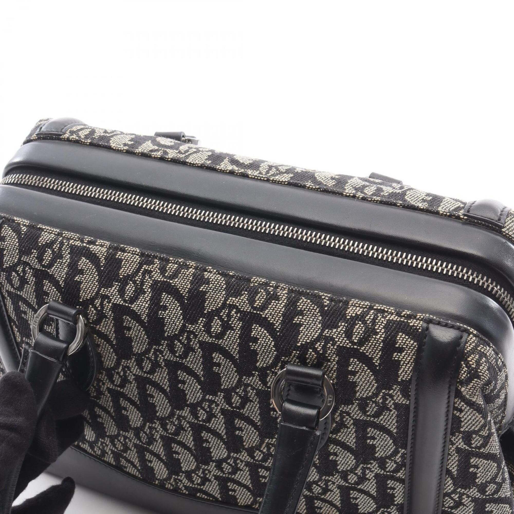 Dior Christian Dior Dior Trotter handbag, canvas and leather, women's, beige/black. Size ONE SIZE - 10 Thumbnail
