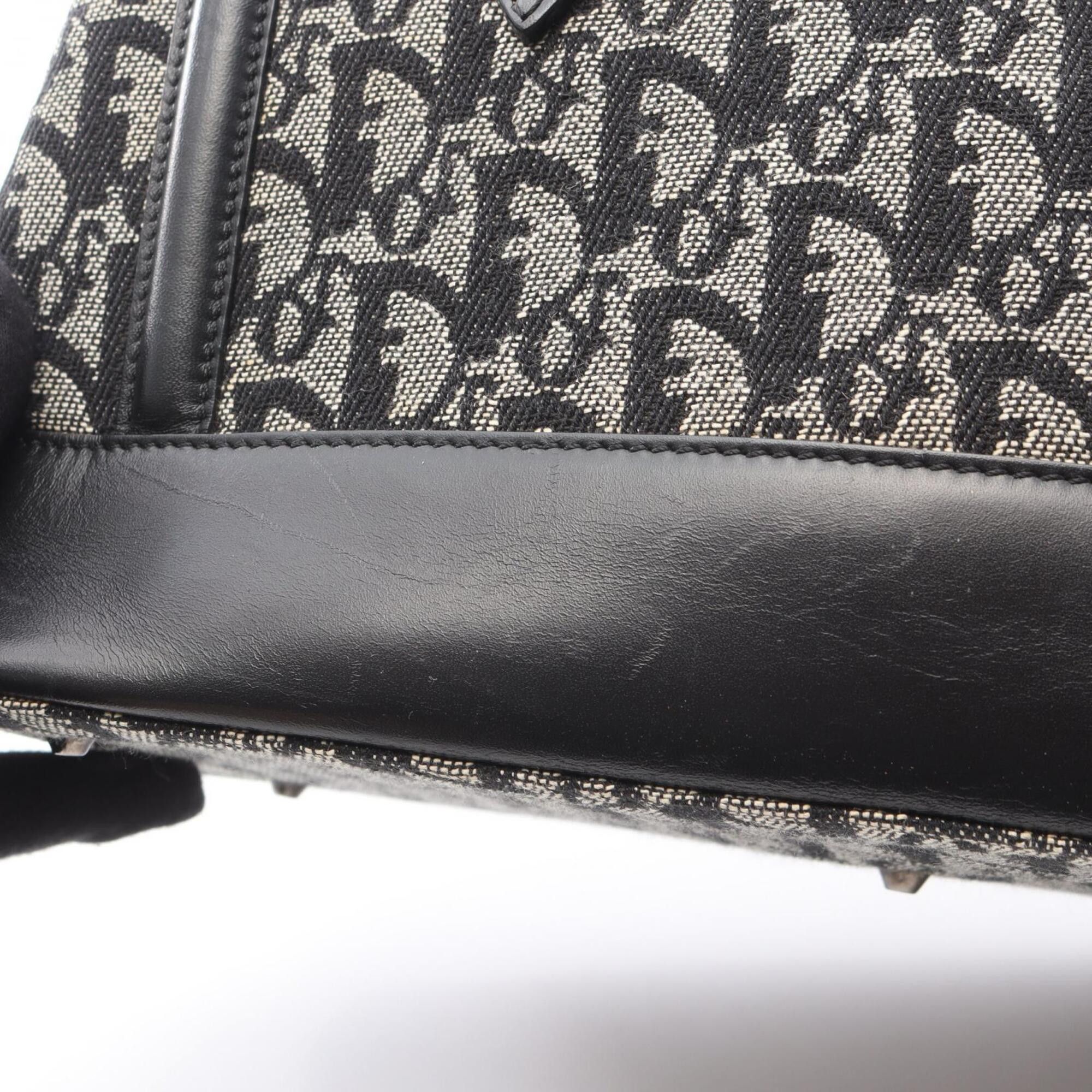 Dior Christian Dior Dior Trotter handbag, canvas and leather, women's, beige/black. Size ONE SIZE - 6 Thumbnail