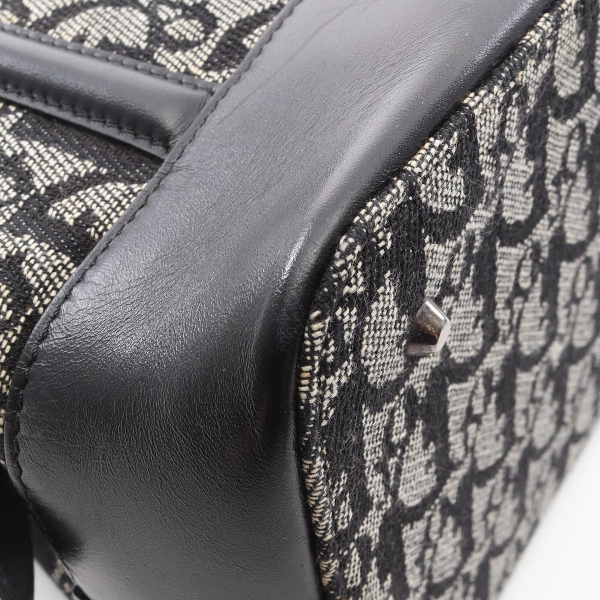 Dior Christian Dior Dior Trotter handbag, canvas and leather, women's, beige/black. Size ONE SIZE - 7 Thumbnail