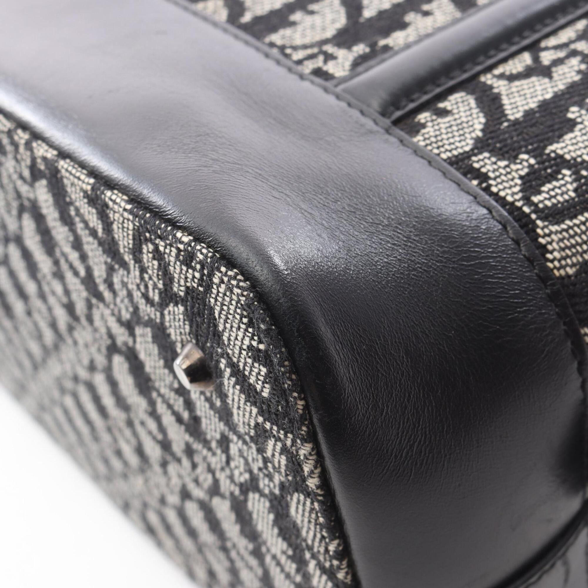 Dior Christian Dior Dior Trotter handbag, canvas and leather, women's, beige/black. Size ONE SIZE - 8 Thumbnail