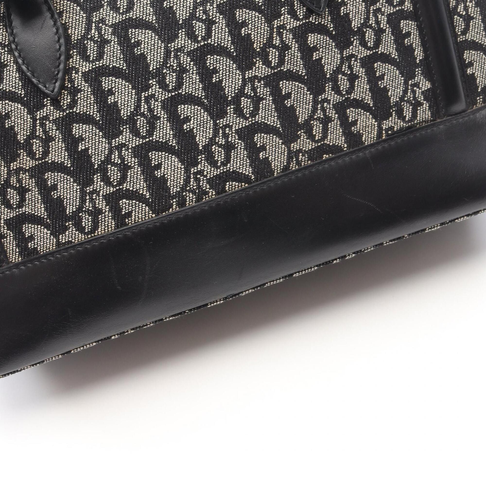 Dior Christian Dior Dior Trotter handbag, canvas and leather, women's, beige/black. Size ONE SIZE - 5 Thumbnail