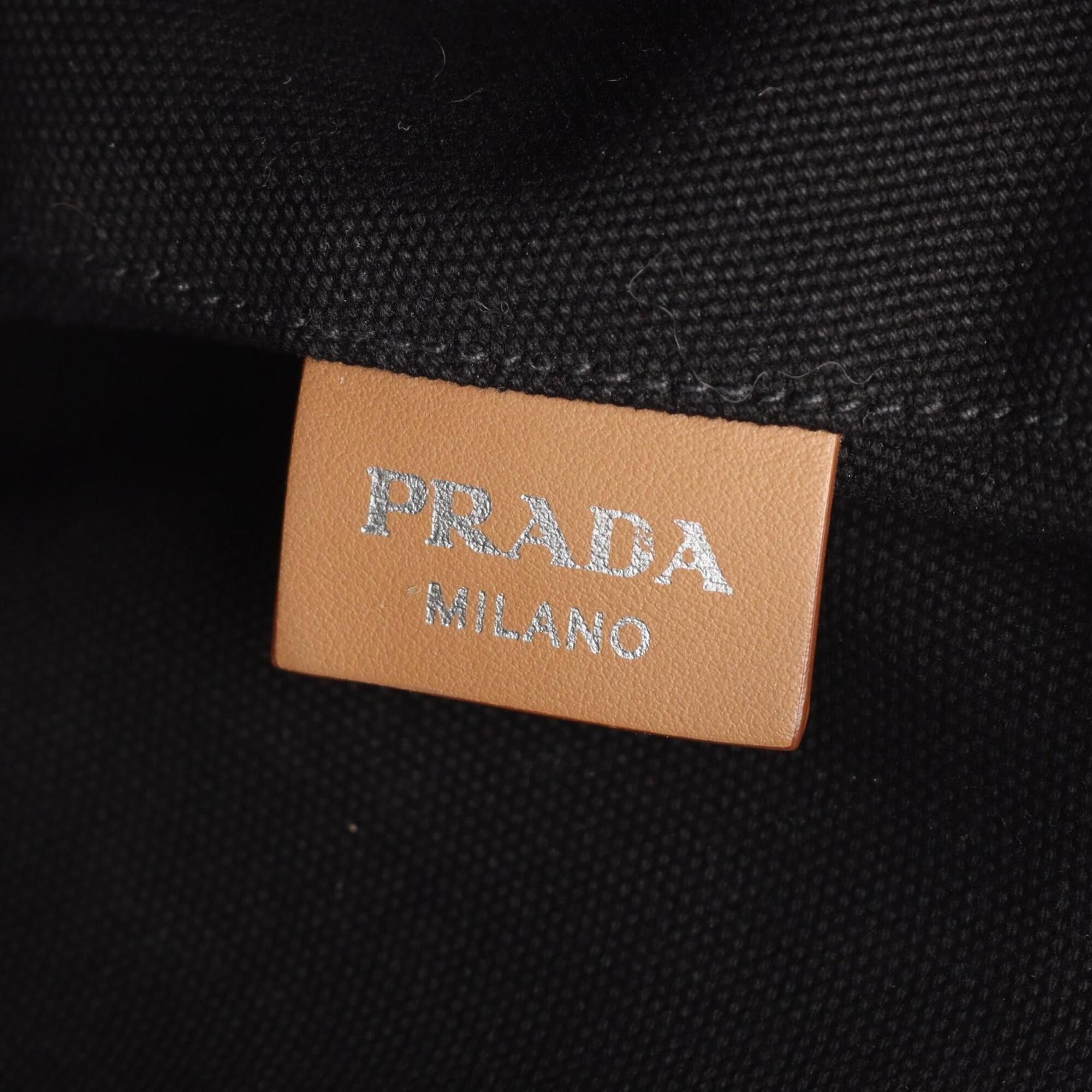 Prada Prada CANAPA 2-Way Tote Bag/Handbag, Canvas, Women's, Black, 1BG163 Size ONE SIZE - 4 Thumbnail