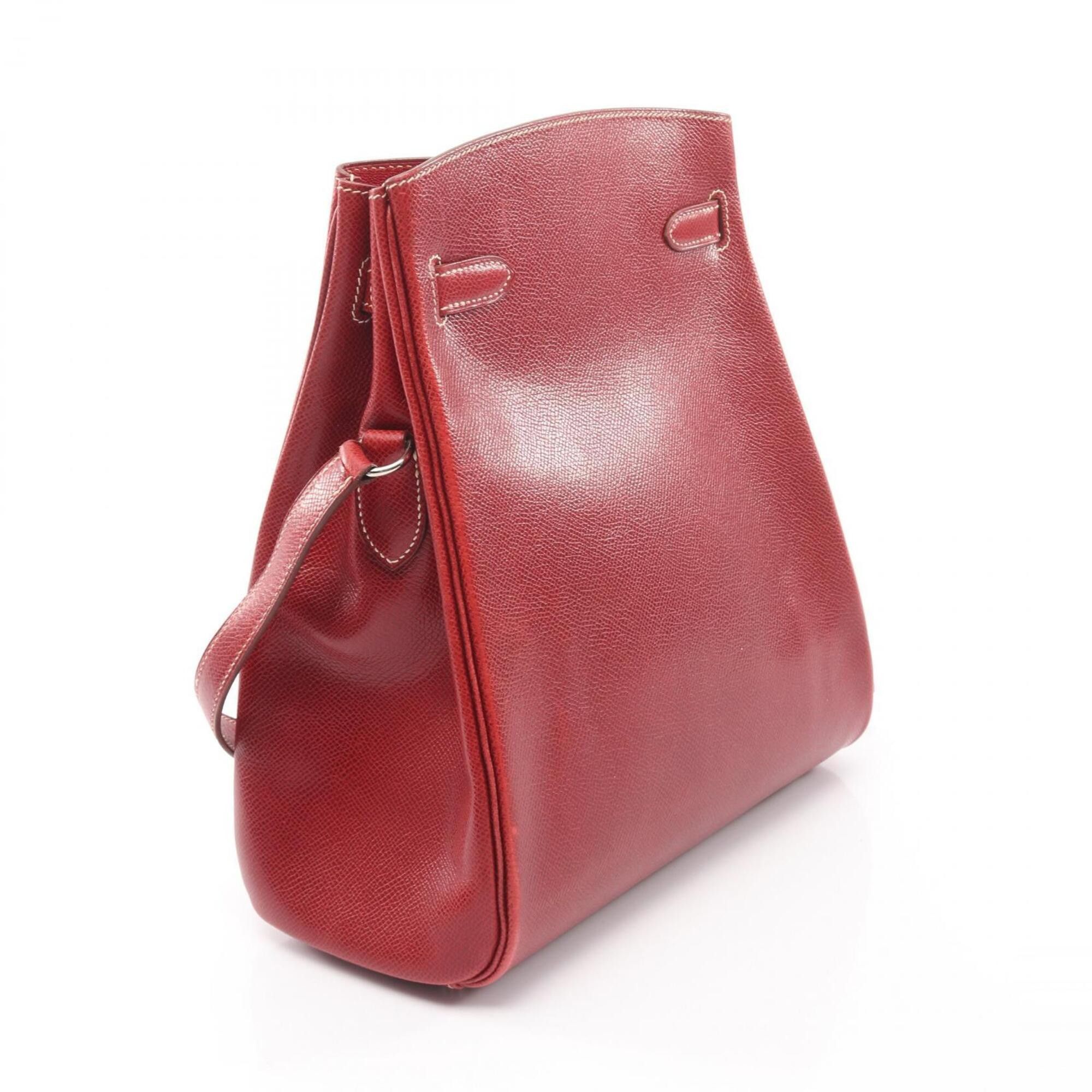 Hermes Hermes Kelly Sport MM Rouge Moyen Shoulder Bag/Handbag, Courchevel Leather, Women's, Red Size ONE SIZE - 2 Thumbnail