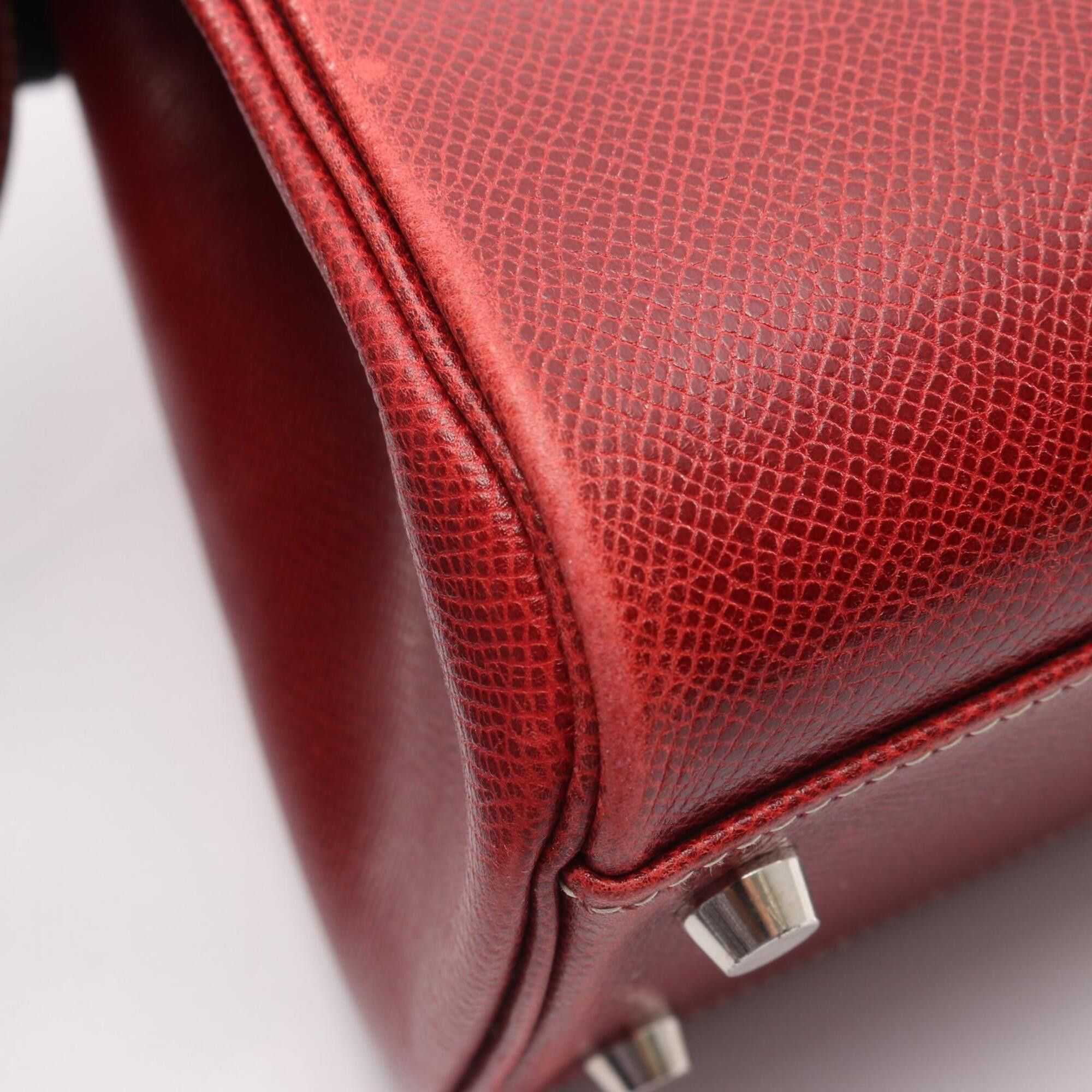 Hermes Hermes Kelly Sport MM Rouge Moyen Shoulder Bag/Handbag, Courchevel Leather, Women's, Red Size ONE SIZE - 8 Thumbnail
