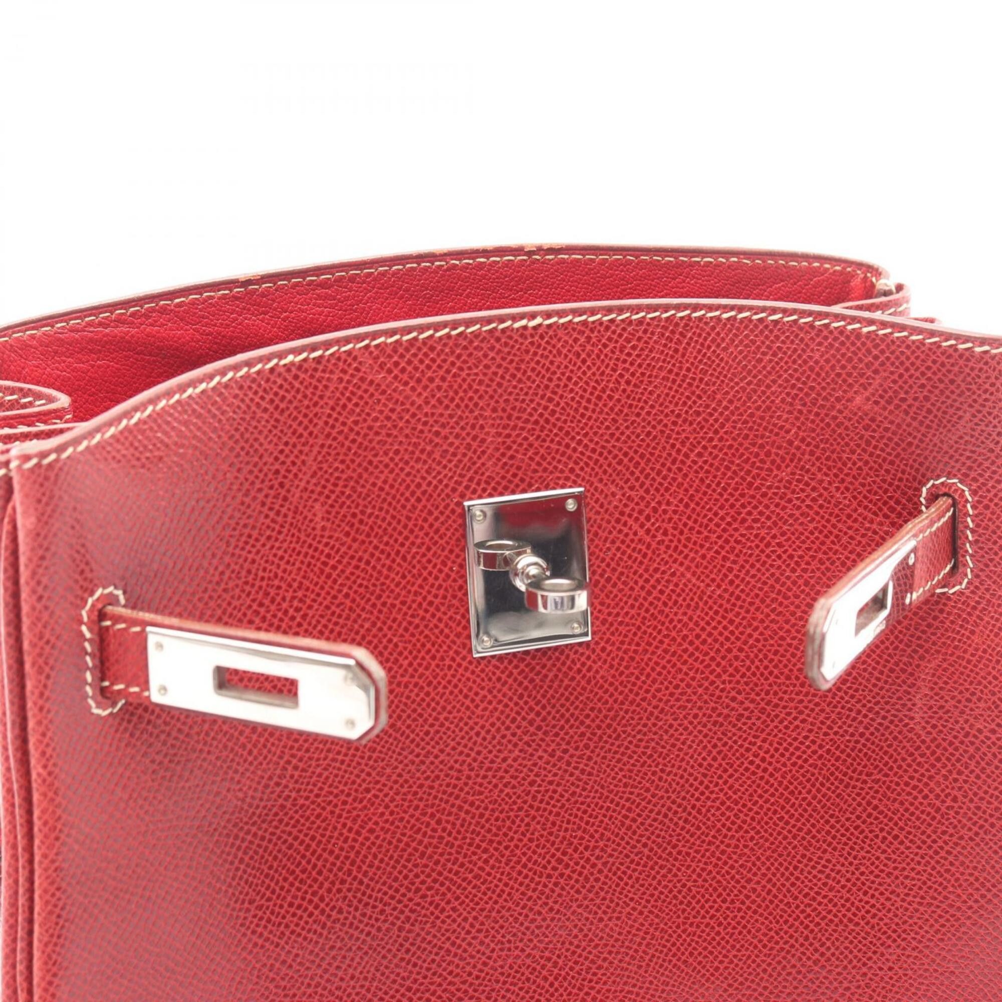 Hermes Hermes Kelly Sport MM Rouge Moyen Shoulder Bag/Handbag, Courchevel Leather, Women's, Red Size ONE SIZE - 10 Thumbnail