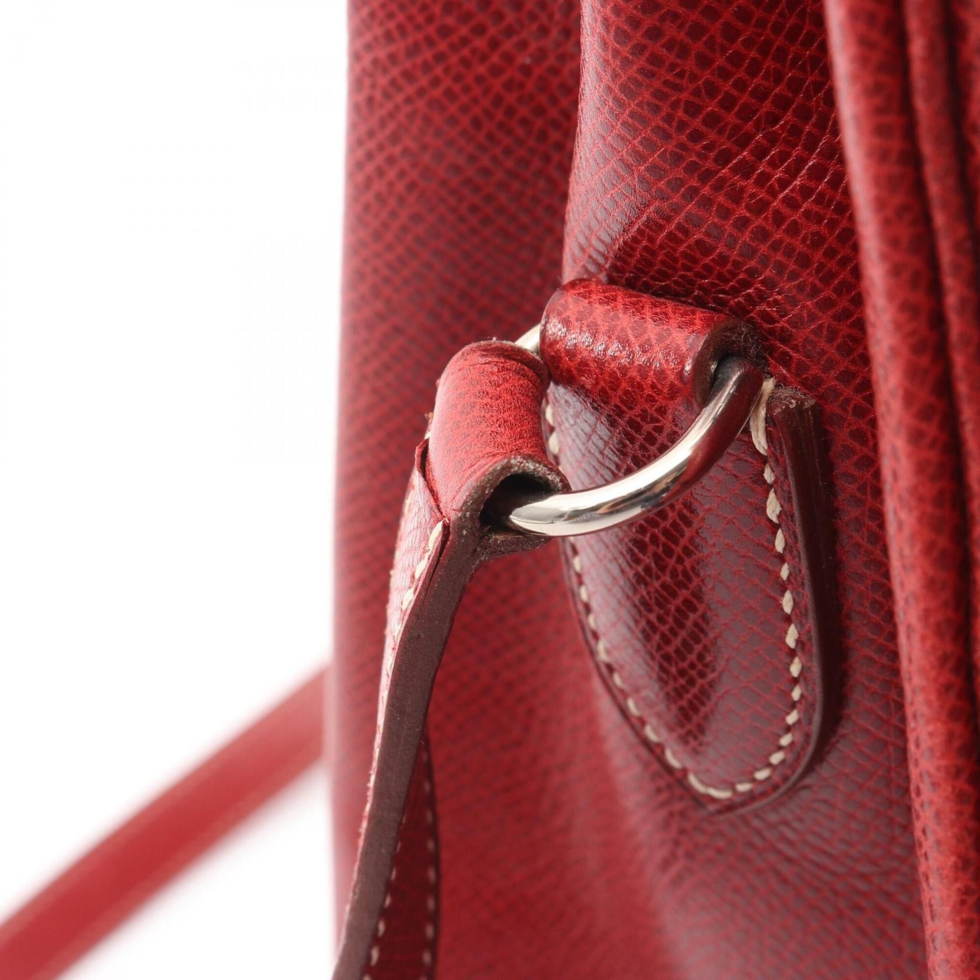 Hermes Hermes Kelly Sport MM Rouge Moyen Shoulder Bag/Handbag, Courchevel Leather, Women's, Red Size ONE SIZE - 15 Thumbnail