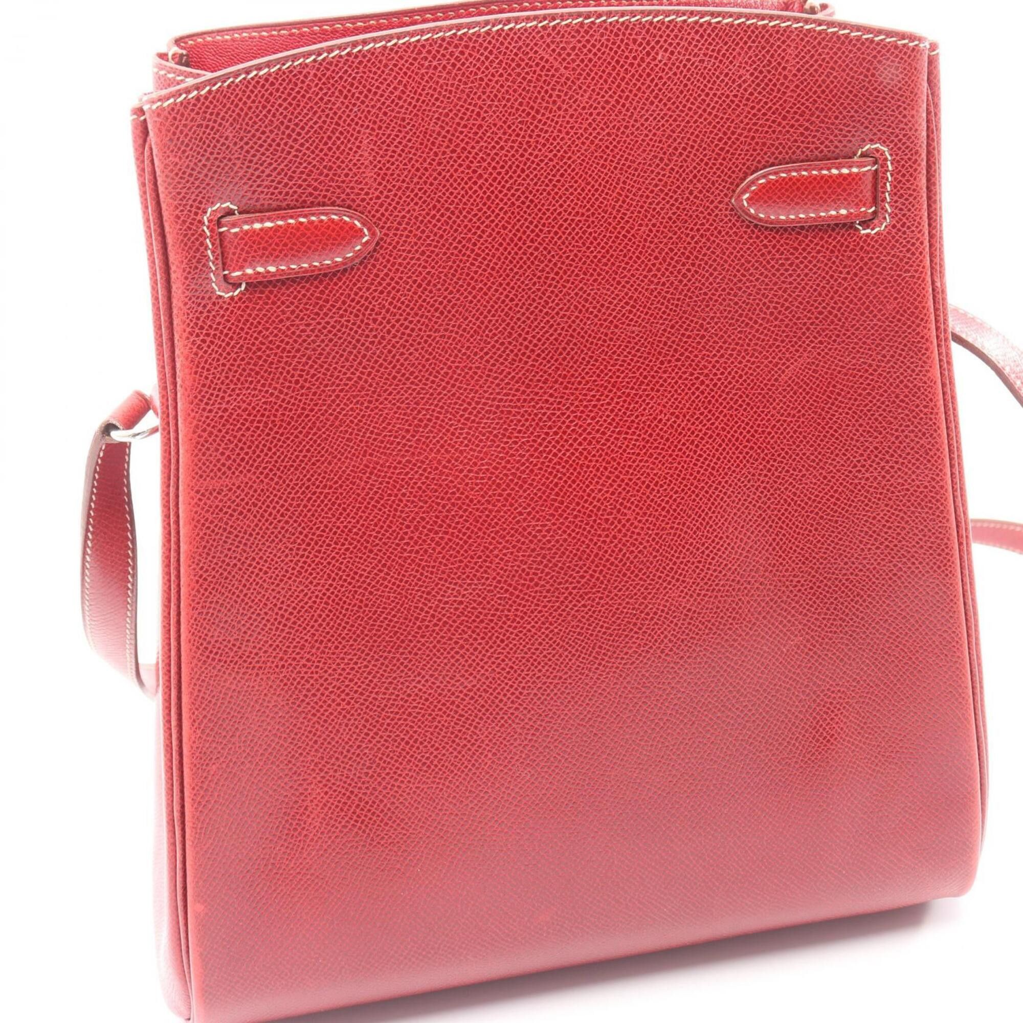 Hermes Hermes Kelly Sport MM Rouge Moyen Shoulder Bag/Handbag, Courchevel Leather, Women's, Red Size ONE SIZE - 11 Thumbnail