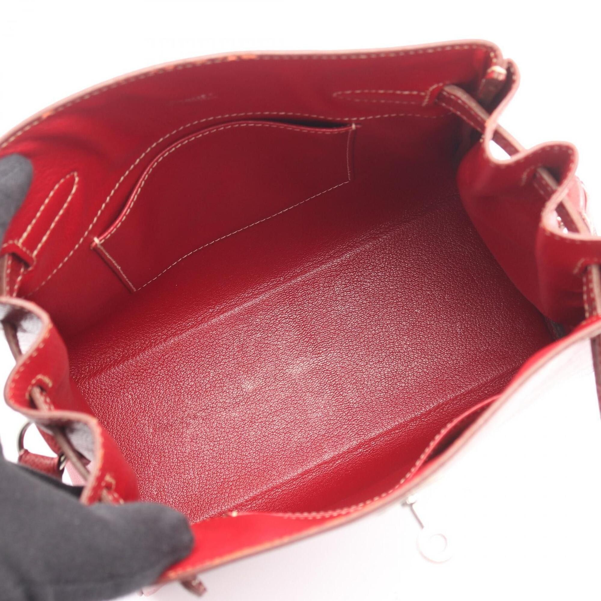 Hermes Hermes Kelly Sport MM Rouge Moyen Shoulder Bag/Handbag, Courchevel Leather, Women's, Red Size ONE SIZE - 3 Thumbnail