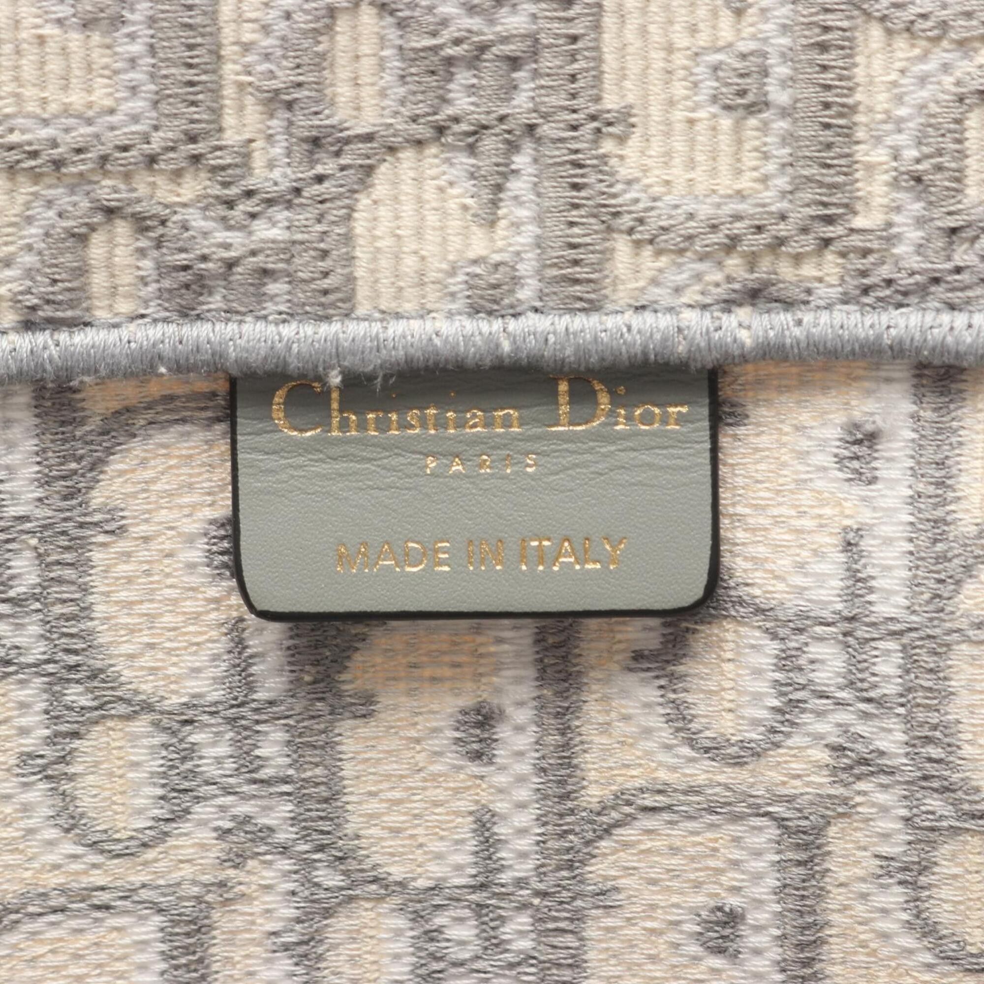 Dior Christian Dior Dior Book Tote Large Oblique Embroidery Bag Handbag Canvas Women's White/Gray Size ONE SIZE - 4 Thumbnail