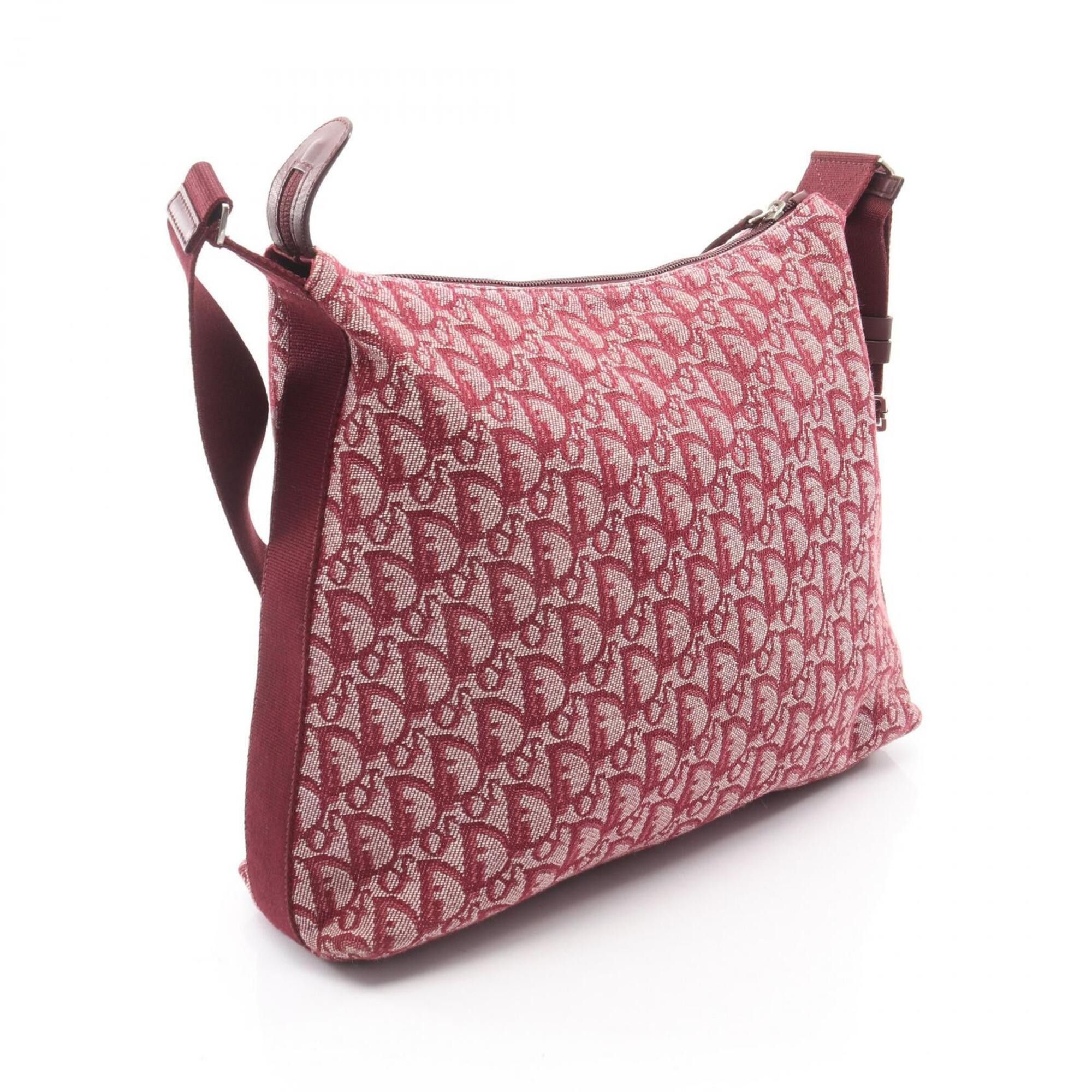 Dior Christian Dior Dior Trotter Shoulder Bag/Handbag, Canvas and Leather, Women's, Bordeaux Size ONE SIZE - 2 Thumbnail