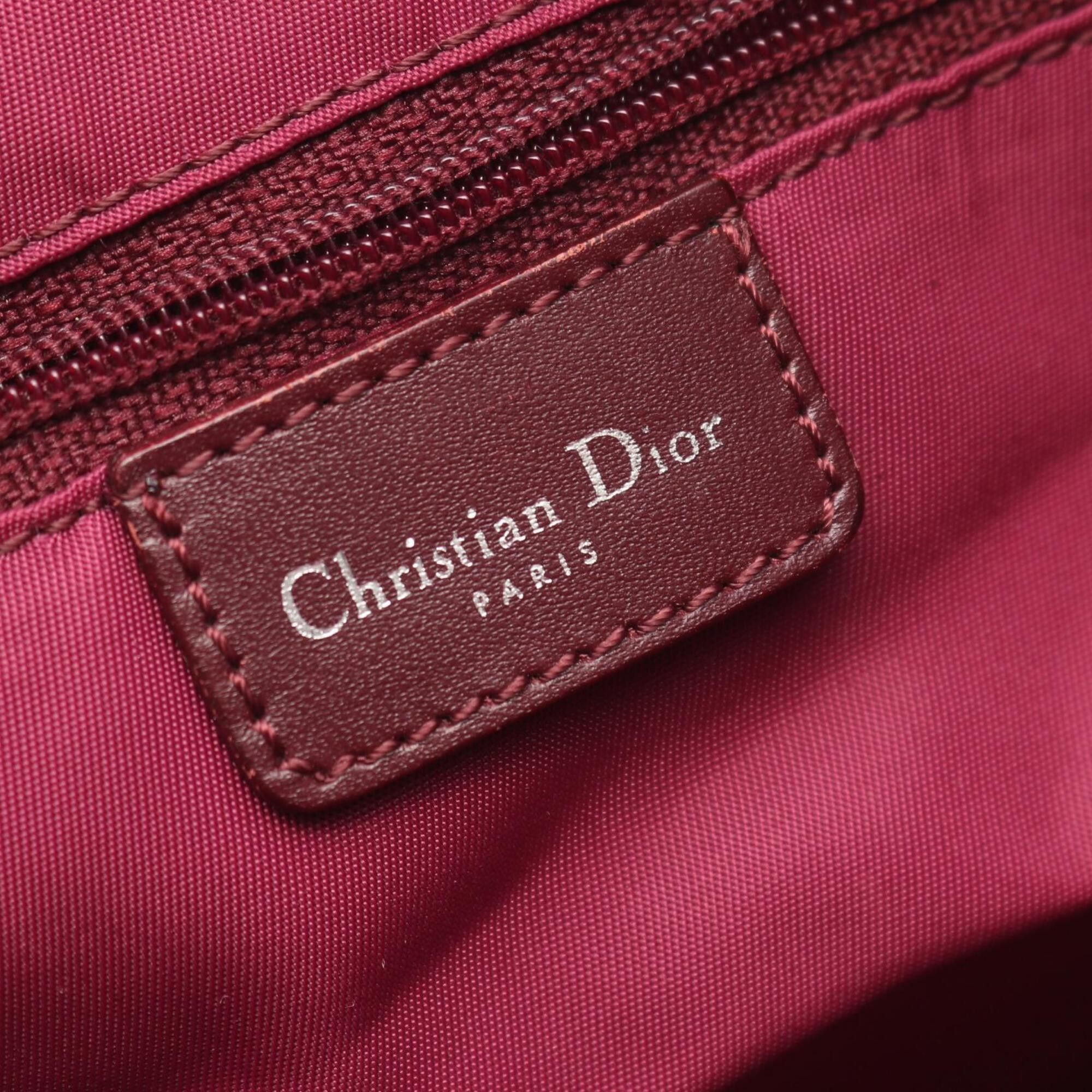 Dior Christian Dior Dior Trotter Shoulder Bag/Handbag, Canvas and Leather, Women's, Bordeaux Size ONE SIZE - 4 Thumbnail