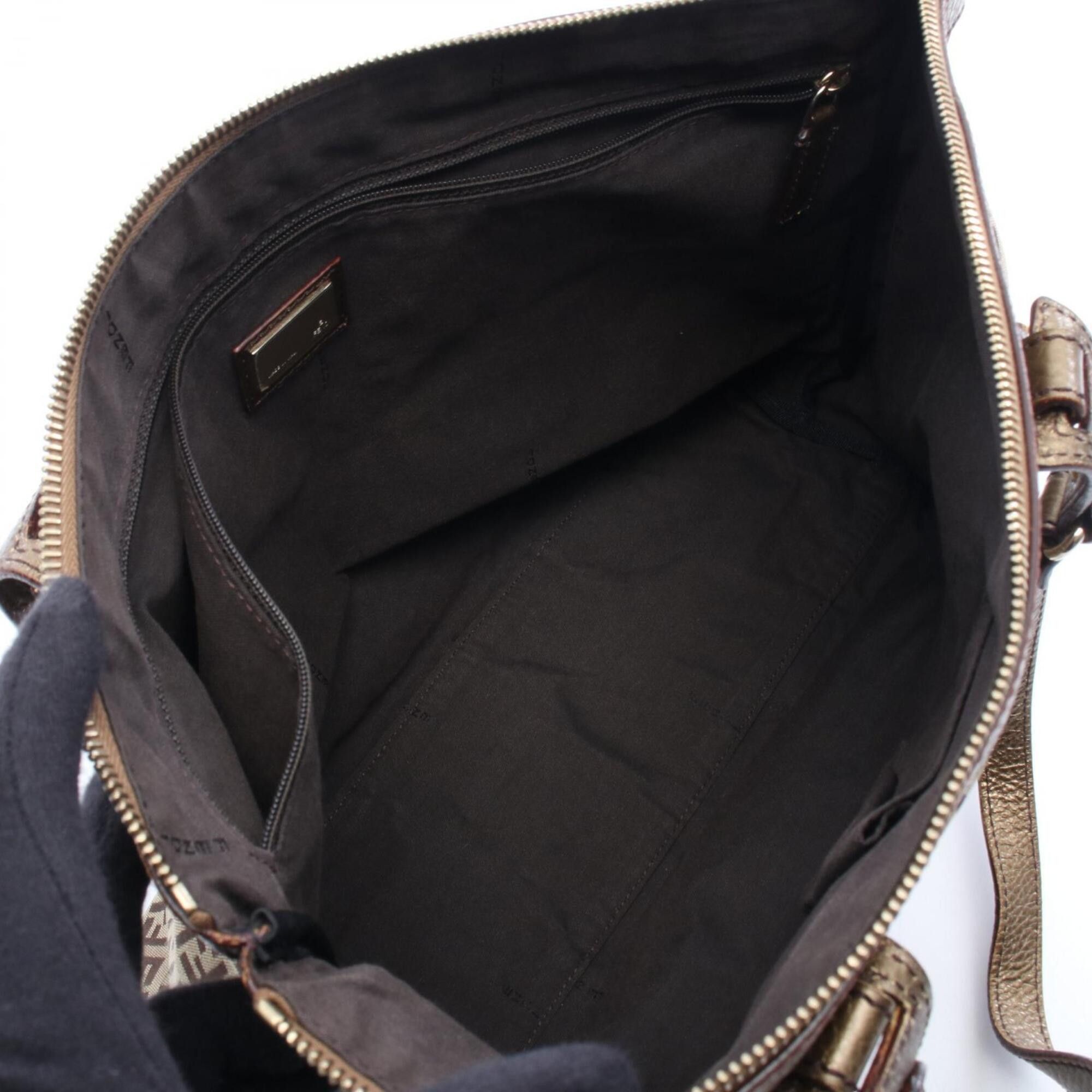 Fendi Fendi Zucca Tote Bag Handbag Canvas Leather Women's Beige Brown Size ONE SIZE - 3 Thumbnail