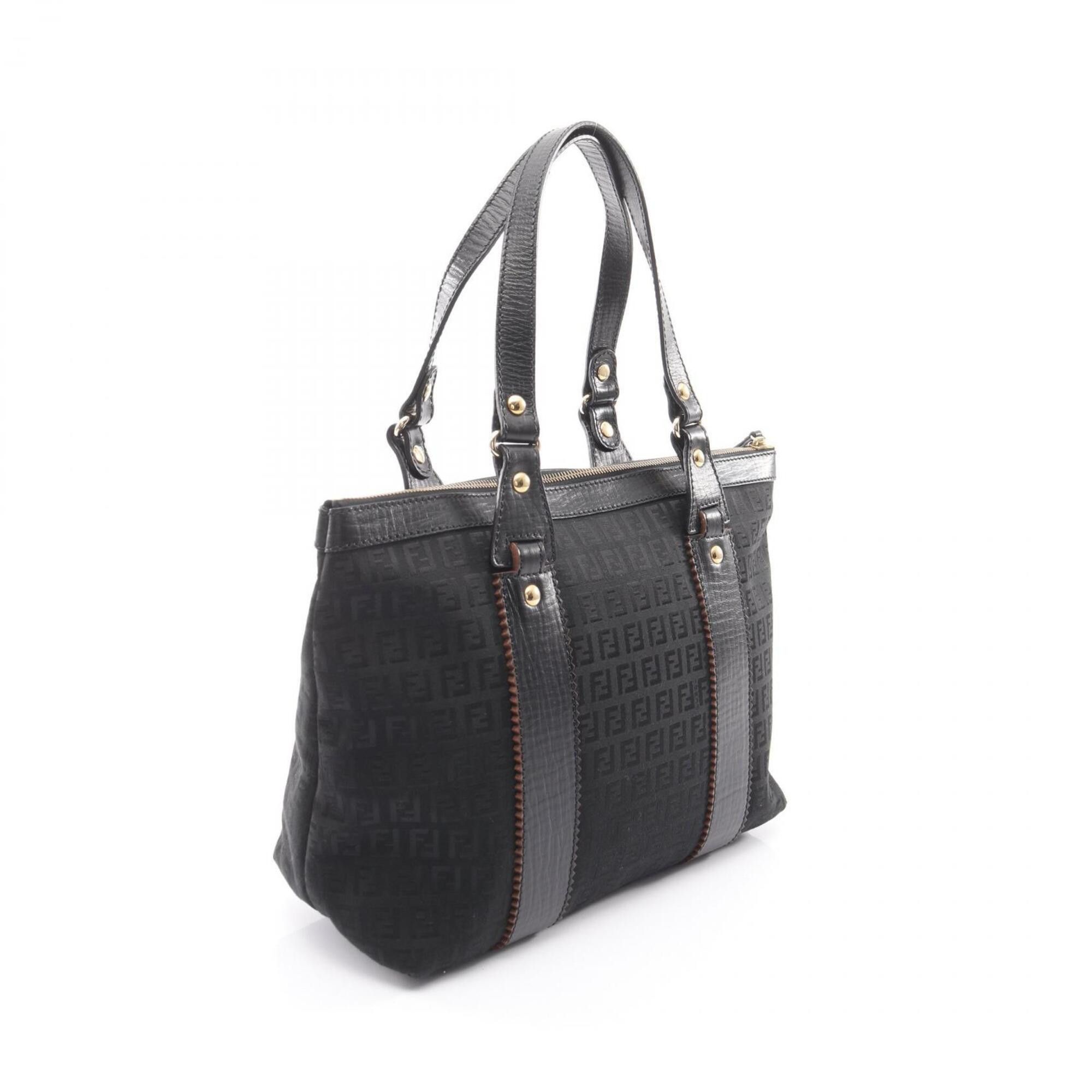 Fendi Fendi Zucchino Tote Bag Handbag Canvas Leather Women's Black Size ONE SIZE - 2 Thumbnail