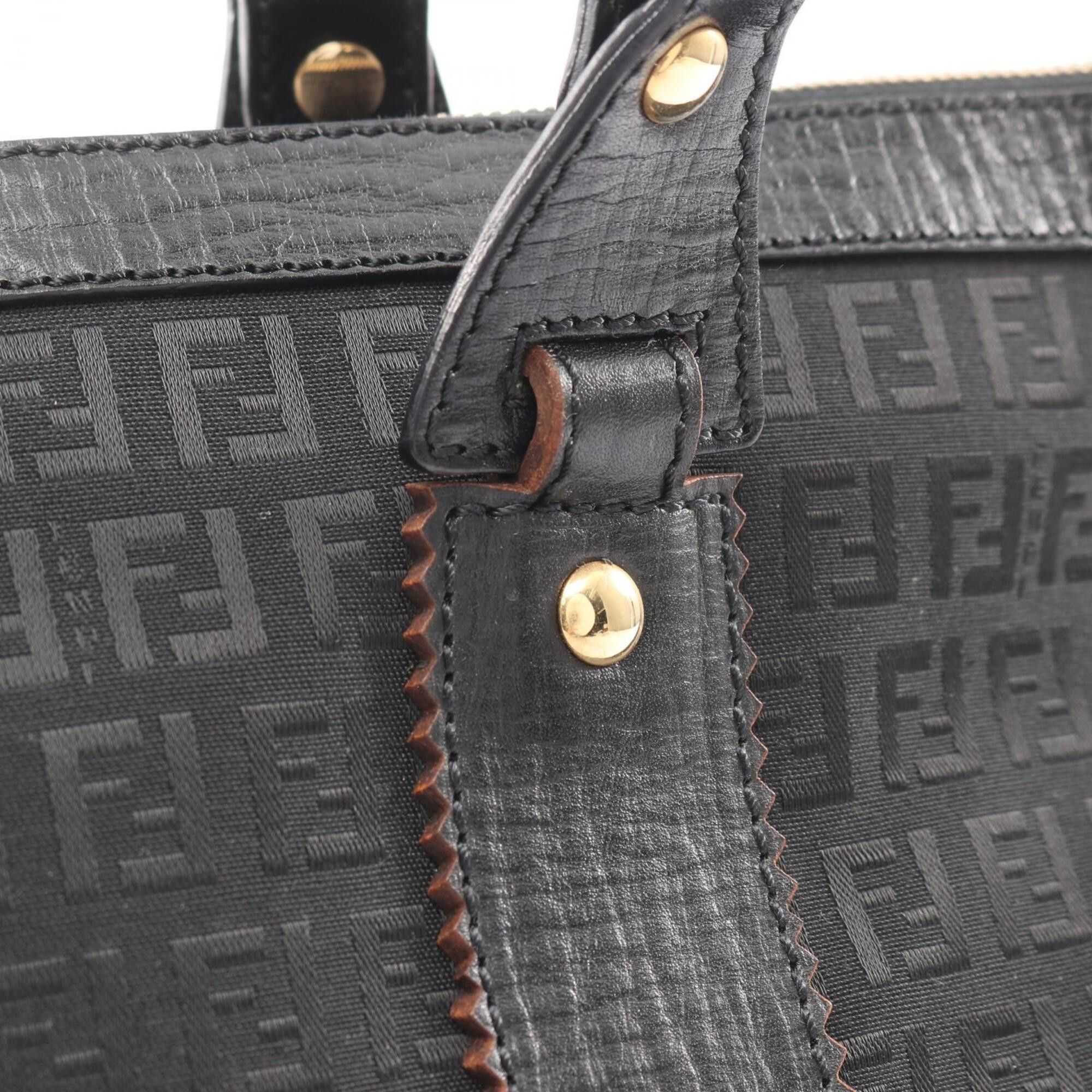 Fendi Fendi Zucchino Tote Bag Handbag Canvas Leather Women's Black Size ONE SIZE - 6 Thumbnail