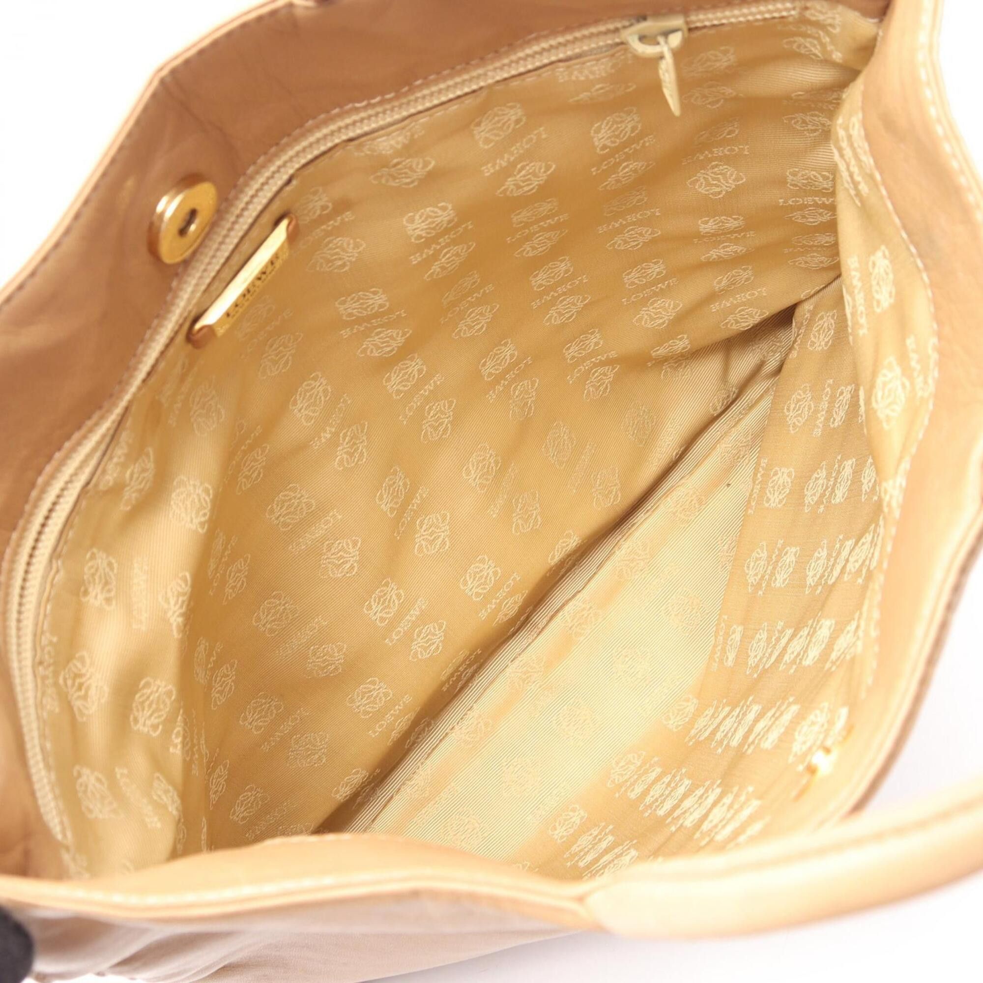 Loewe Loewe Anagram Tote Bag Handbag Leather Women's Beige Size ONE SIZE - 3 Thumbnail
