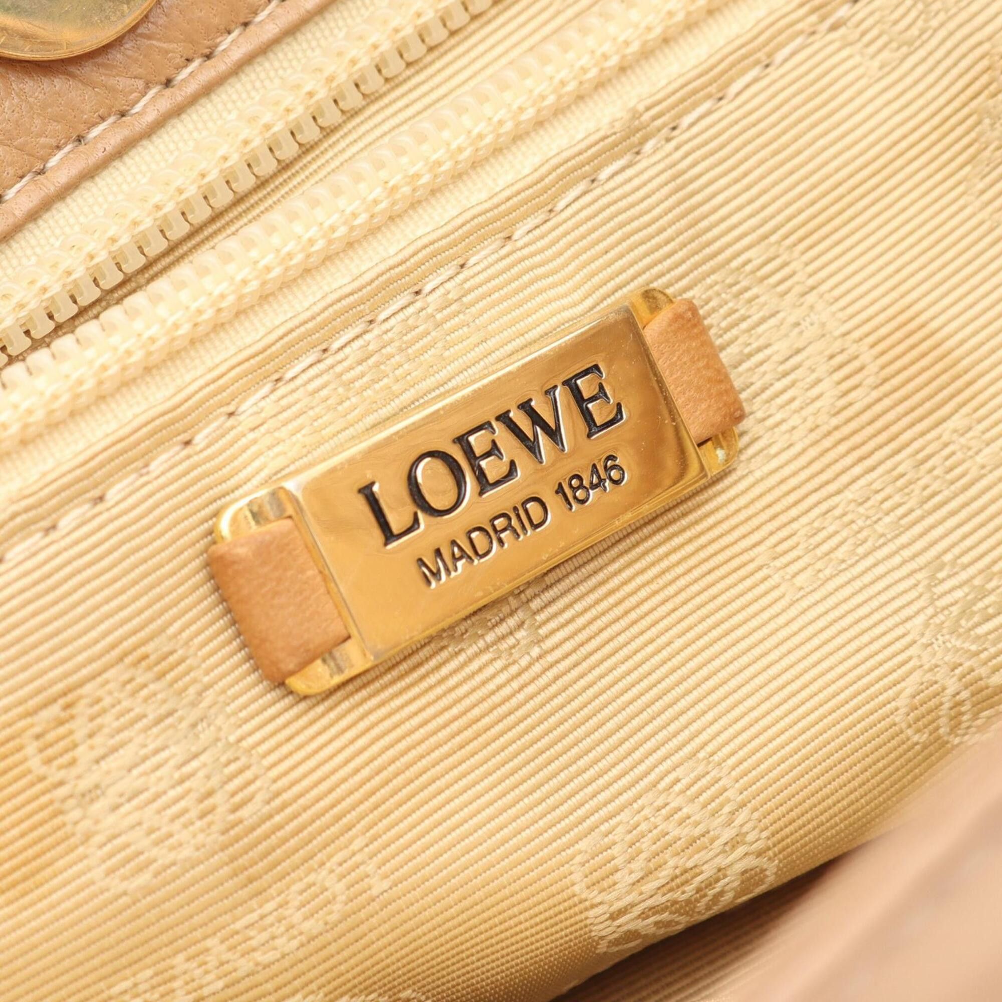 Loewe Loewe Anagram Tote Bag Handbag Leather Women's Beige Size ONE SIZE - 4 Thumbnail