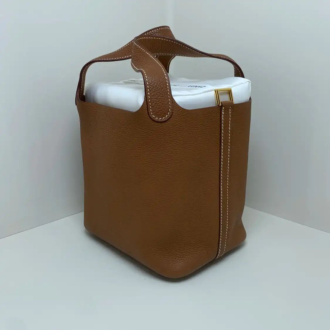 Hermes Hermes Picotin Lock 18 Gold Brown Clemence cowhide leather picotin handbag gold Size ONE SIZE - 5 Thumbnail